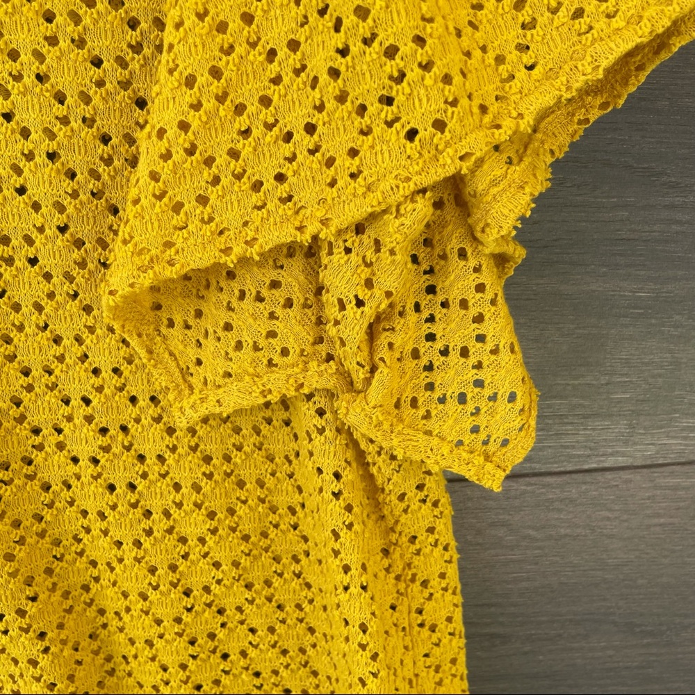 MADEWELL | Texture & Thread Lace Eyelet Flutter Sleeve Shell Blouse - Picture 8 of 8